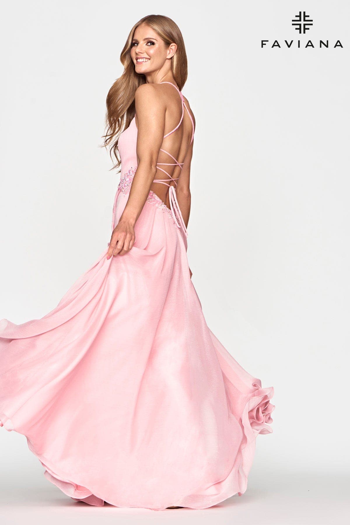 Faviana S10688 Glitter Long Formal A Line Prom Dress