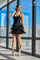Cocktail Dresses Homecoming Short Fitted Fringe Cocktail Dress Black