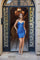 Cocktail Dresses Slit Short Fitted Cocktail Dress Royal Blue