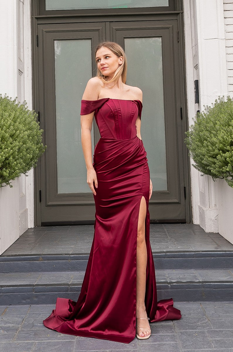 Prom Dresses Long Fitted Formal Prom Dress Burgundy