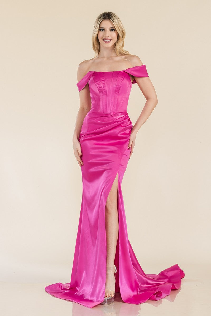 Prom Dresses Long Fitted Formal Prom Dress Fuchsia