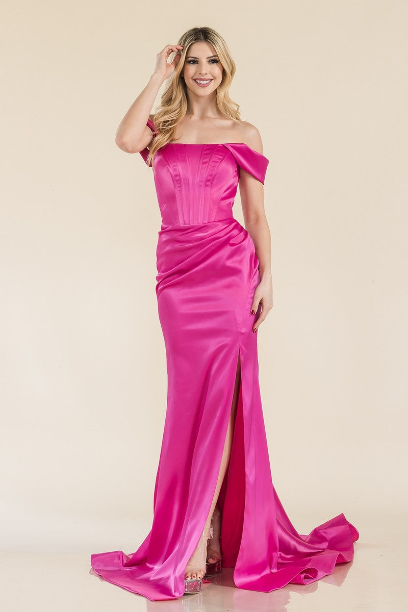 Prom Dresses Long Fitted Formal Prom Dress Fuchsia