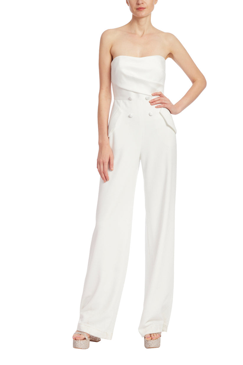 Badgley Mischka SC4081 Long Formal Tuxedo Pockets Jumpsuit