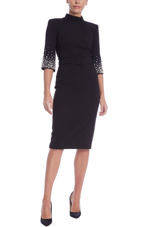 Cocktail Dresses Fitted Short Knee Length Cocktail Dress Black