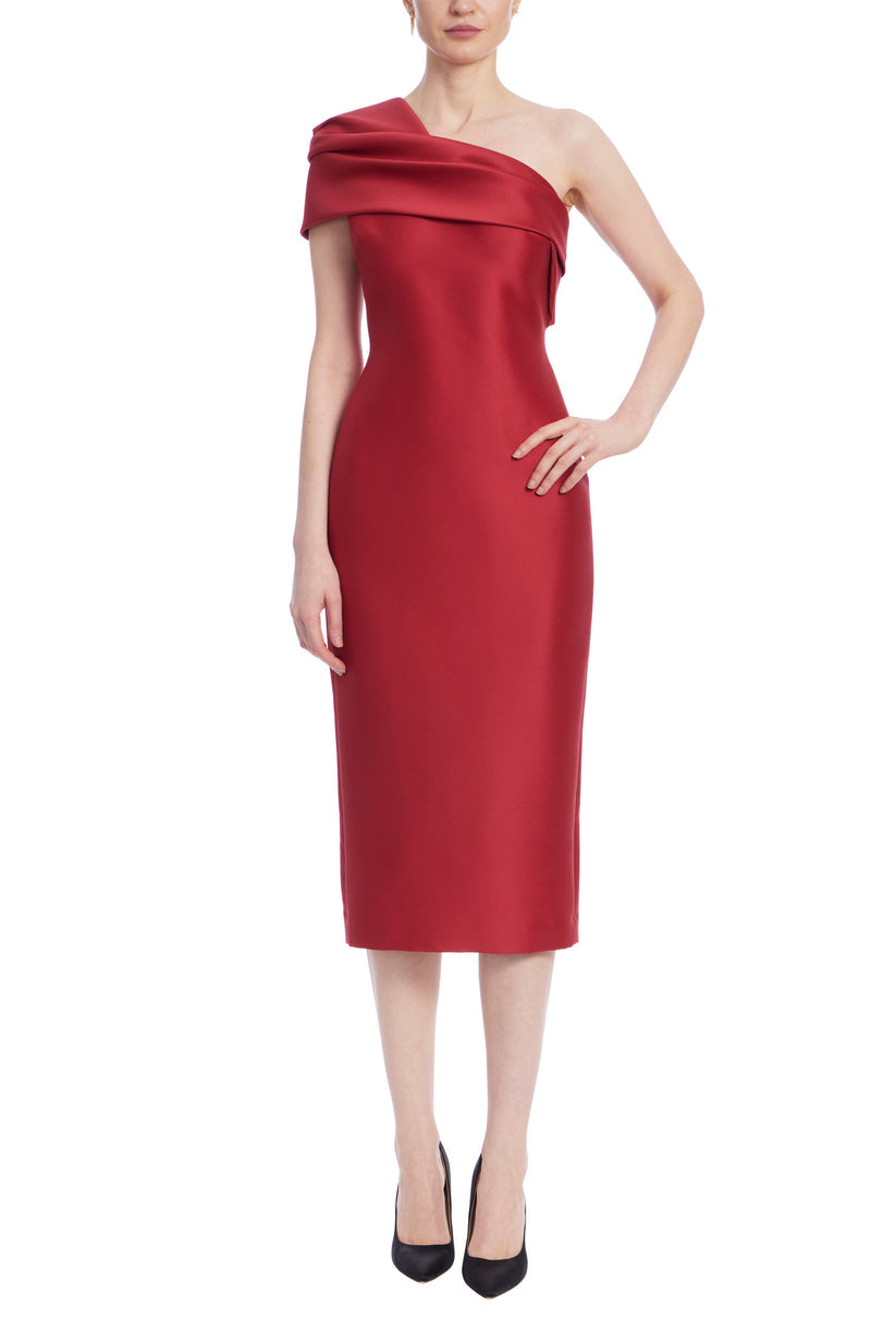 Badgley Mischka SC4316 Short Fitted Midi Cocktail Dress
