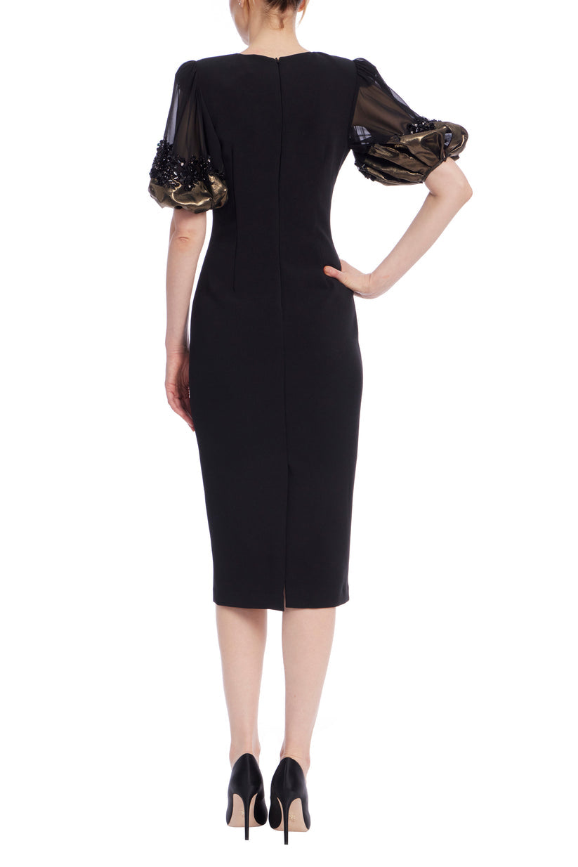 Badgley Mischka SC4318 Midi Fitted Short Cocktail Dress