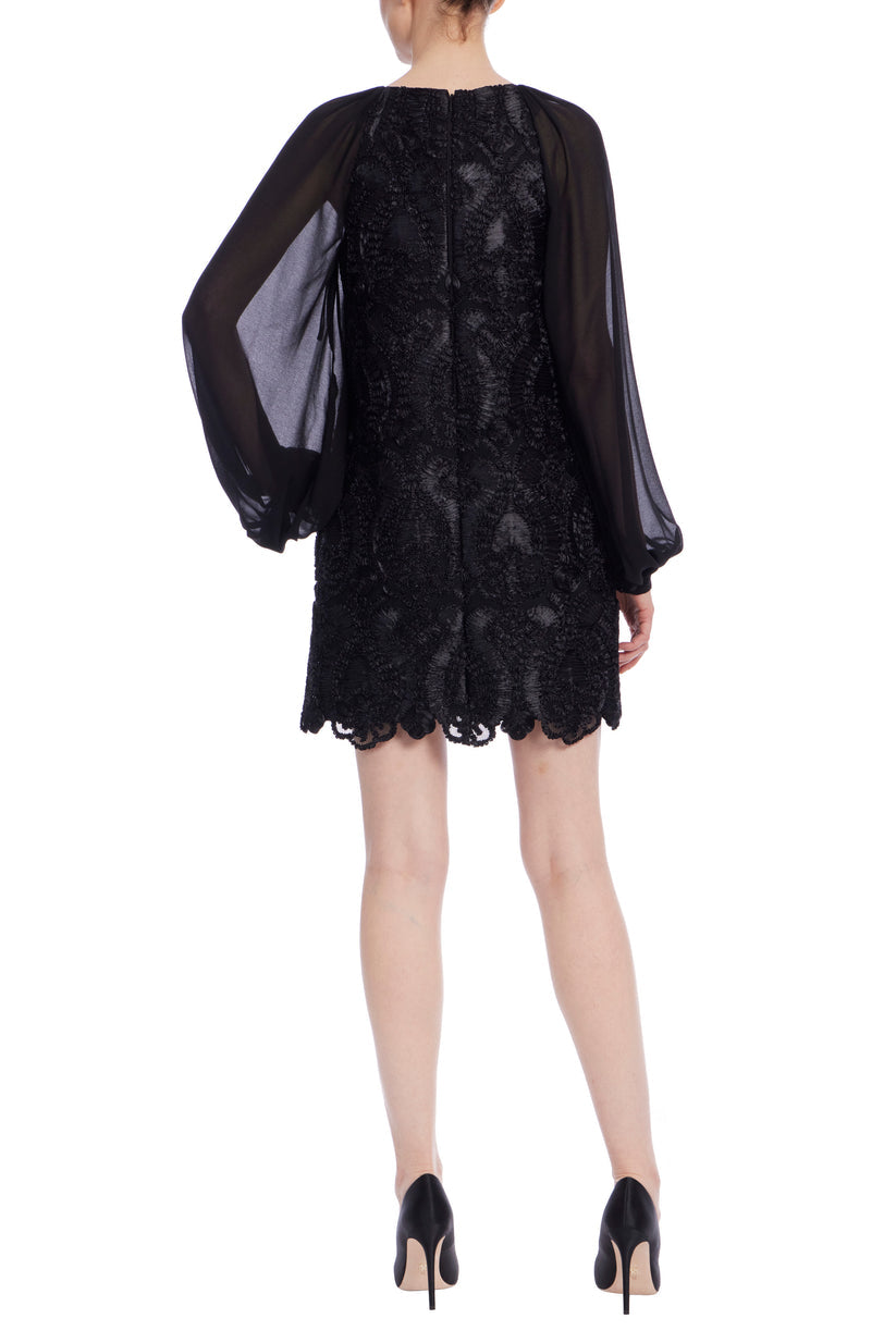 Badgley Mischka SC4319 Long Sleeve Mini Short Cocktail Dress