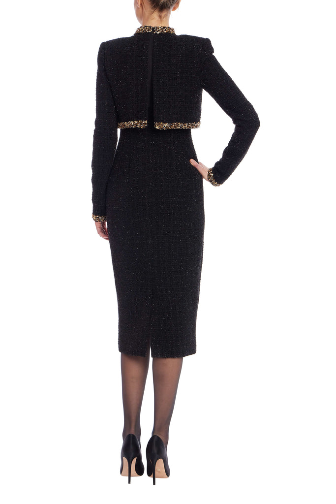 Crew/High-Neck Midi Crepe Formal Sheath/Column Badgley Mischka SC4472