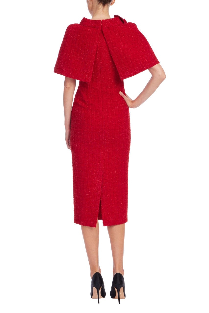 Crew/High-Neck Midi Crepe Formal Sheath/Column Badgley Mischka SC4478