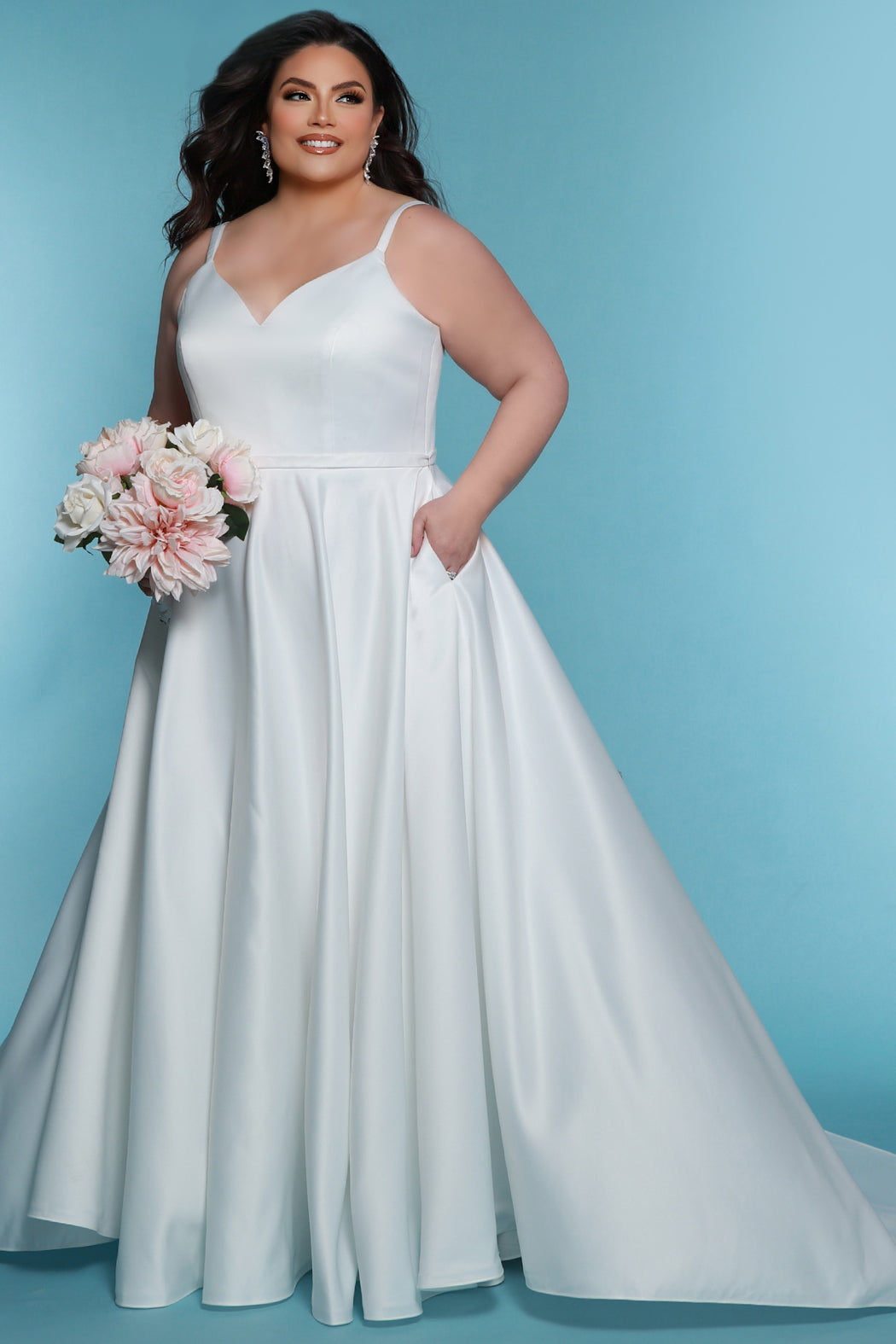 Sydneys Closet SC5313 Bridal Gown Long A Line Wedding Dress