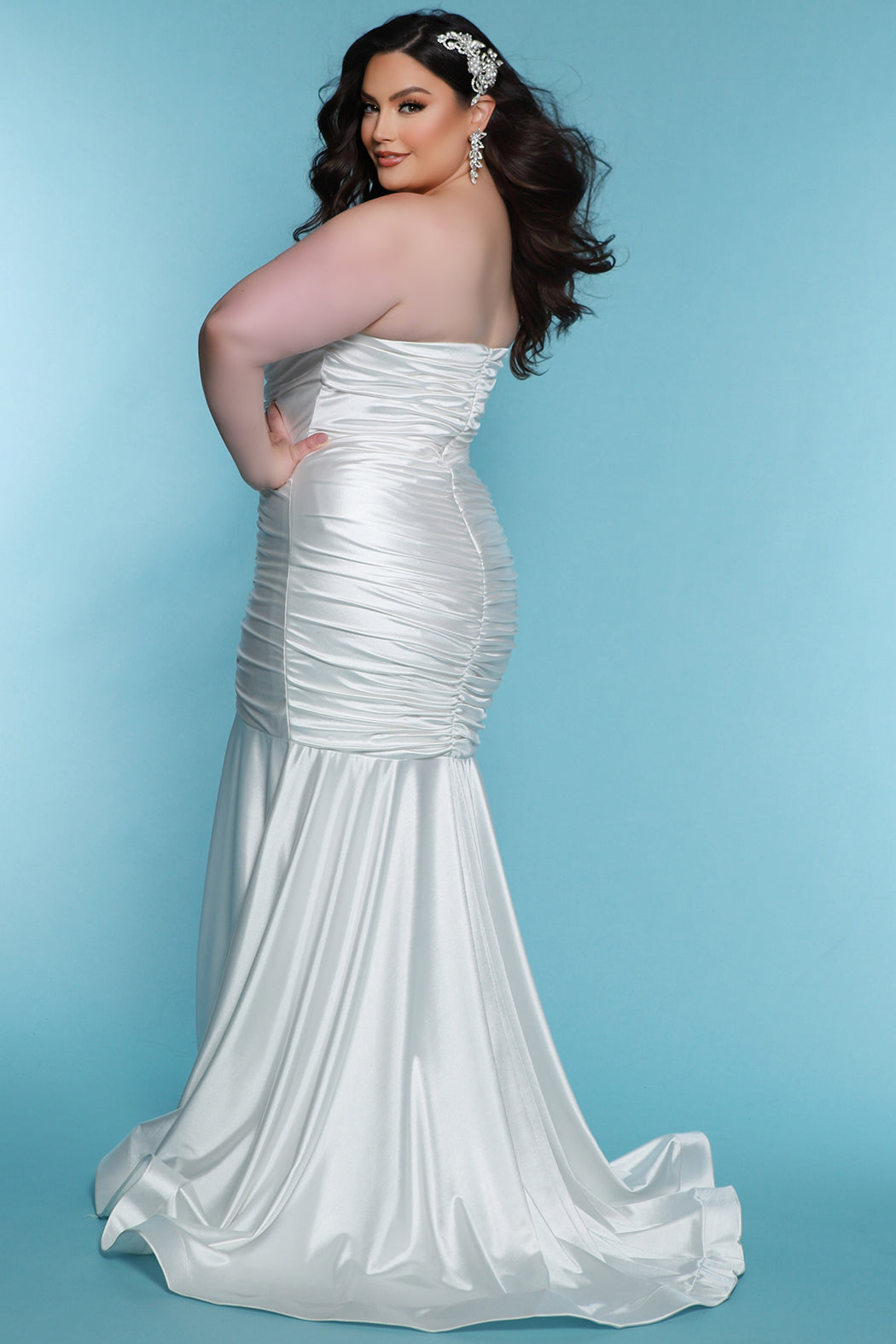 Sydneys Closet SC5319 Long Fitted Mermaid Wedding Dress