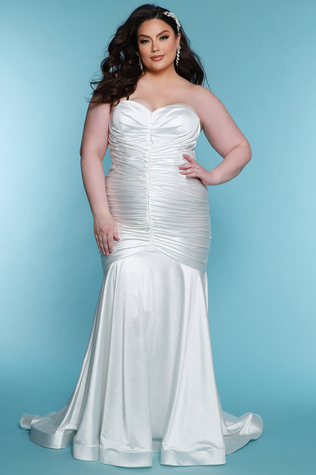 Sydneys Closet SC5319 Long Fitted Mermaid Wedding Dress