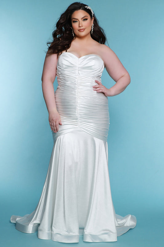 Wedding Dresses Long Fitted Mermaid Wedding Dress White