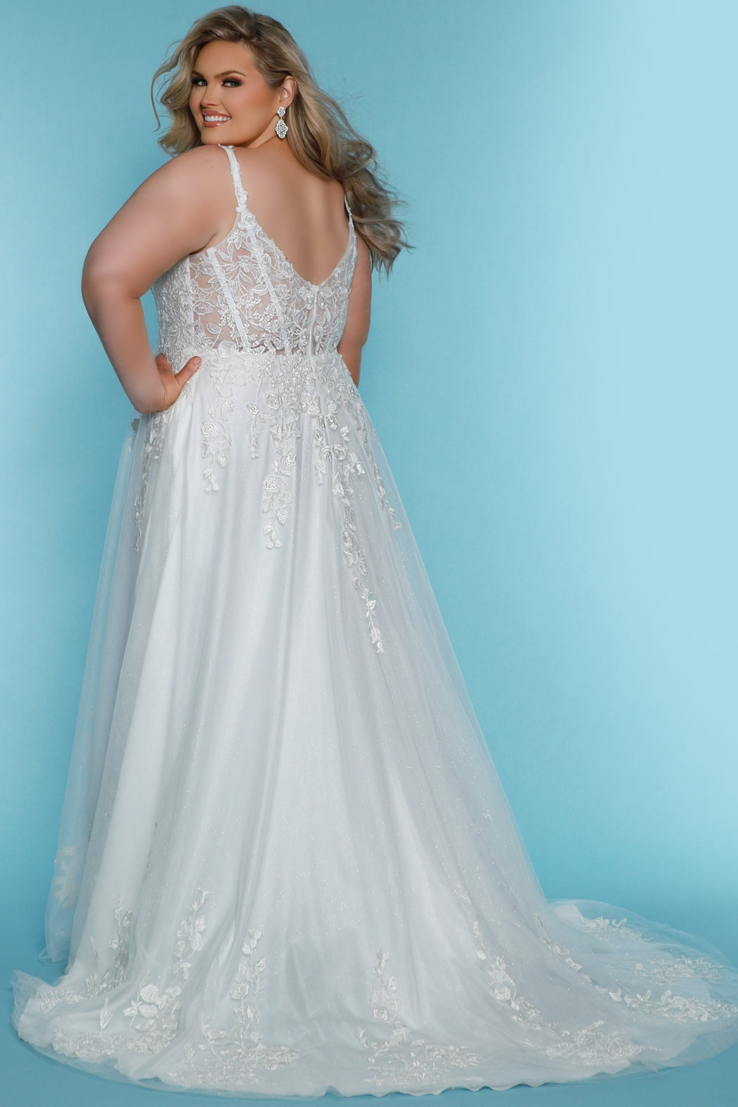 Sydneys Closet SC5322 Bridal Gown Long A Line Wedding Dress