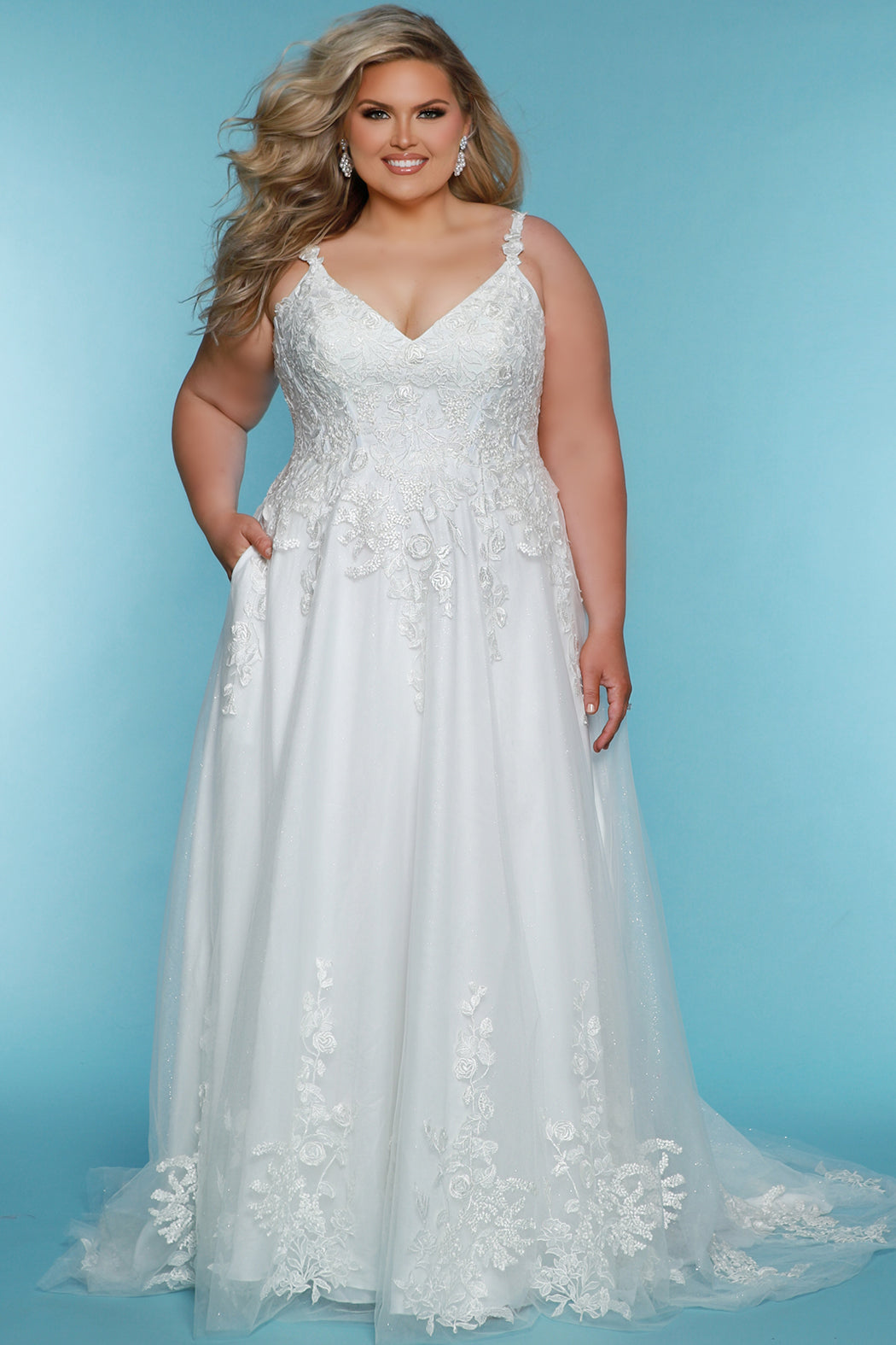 Sydneys Closet SC5322 Bridal Gown Long A Line Wedding Dress