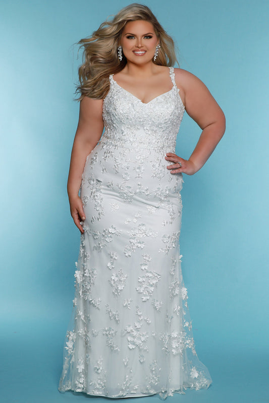 Wedding Dresses Fitted Long Beaded Lace Sequin Wedding Dress Ivory