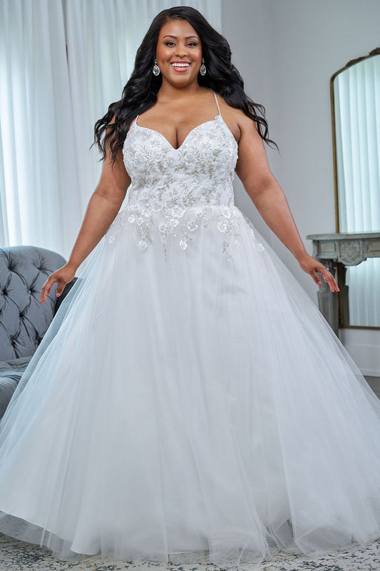 Wedding Dresses Long Ball Gown Sequin Wedding Dress Ivory/Silver