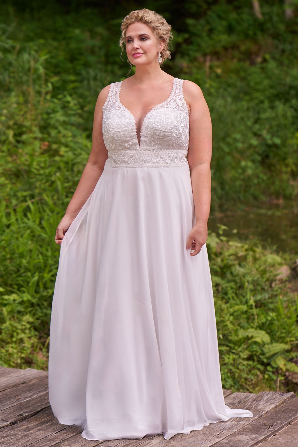 Sydneys Closet SC5350 Bridal Gown Long Floral Wedding Dress