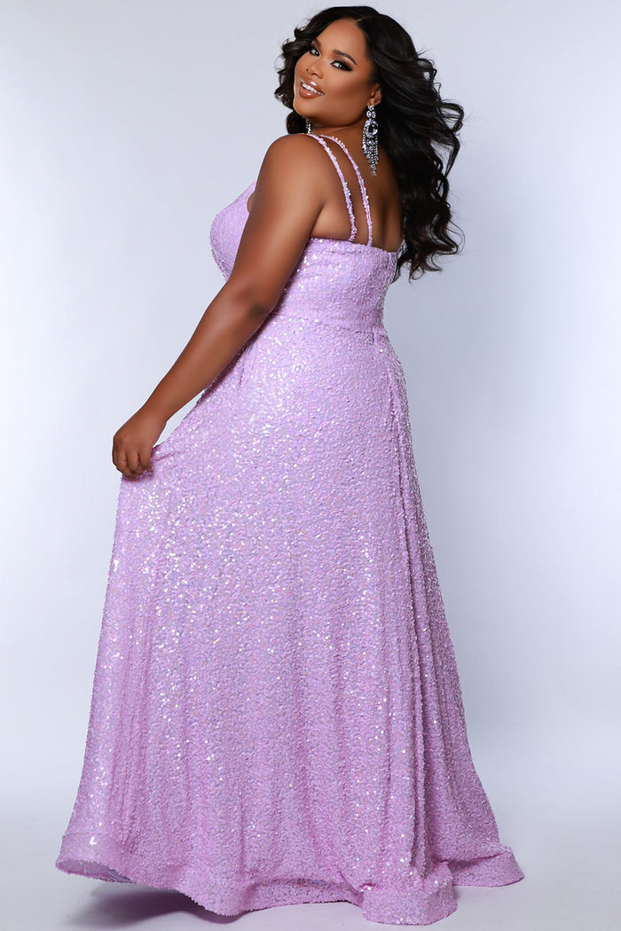 Plus Size Dresses Prom Sequin A Line Formal Plus Size Dress Lilac