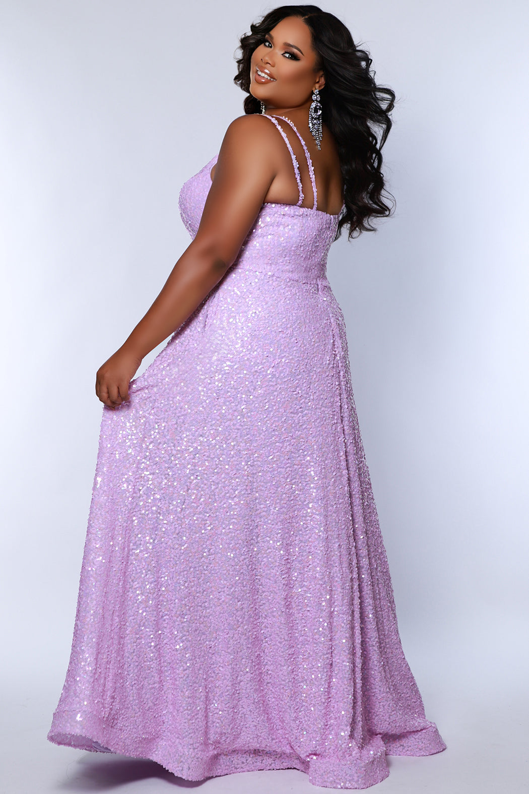 Sydneys Closet SC7365 Prom Sequin A Line Formal Plus Size Dress