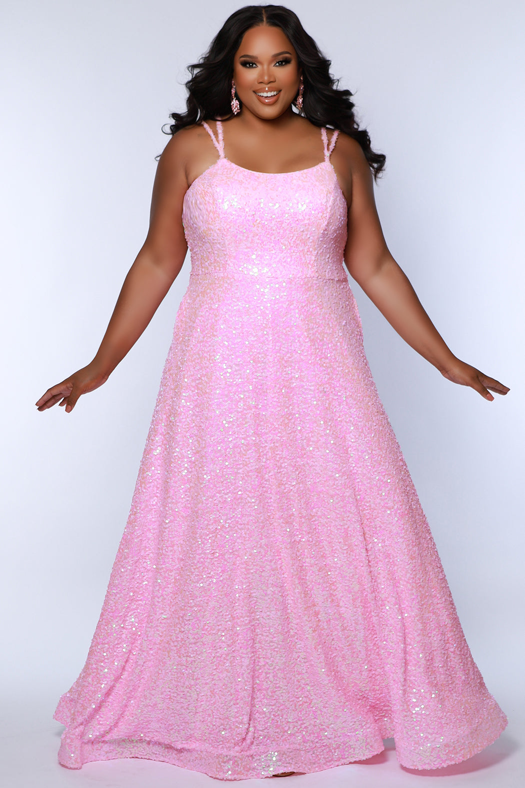 Sydneys Closet SC7365 Prom Sequin A Line Formal Plus Size Dress