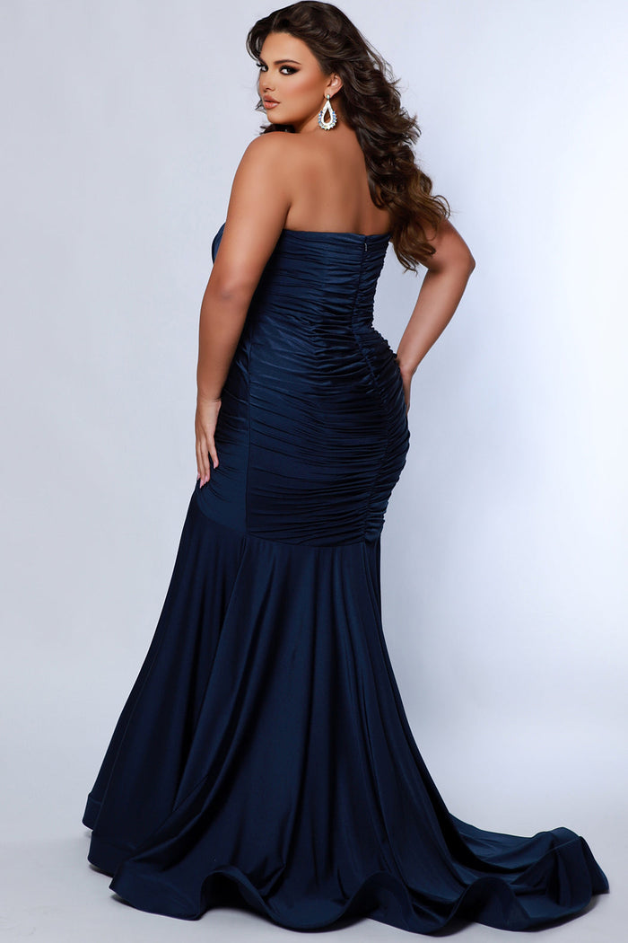 Plus Size Dresses Long Mermaid Formal Plus Size Prom Dress Navy