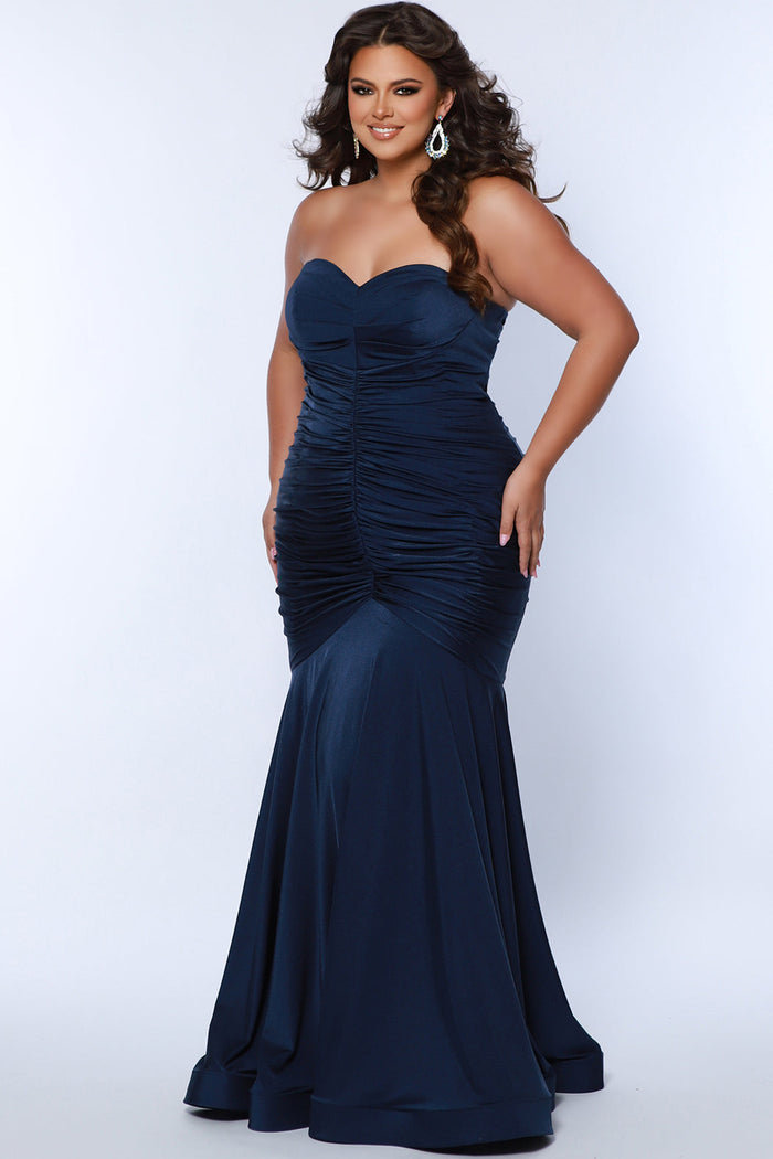Plus Size Dresses Long Mermaid Formal Plus Size Prom Dress Navy