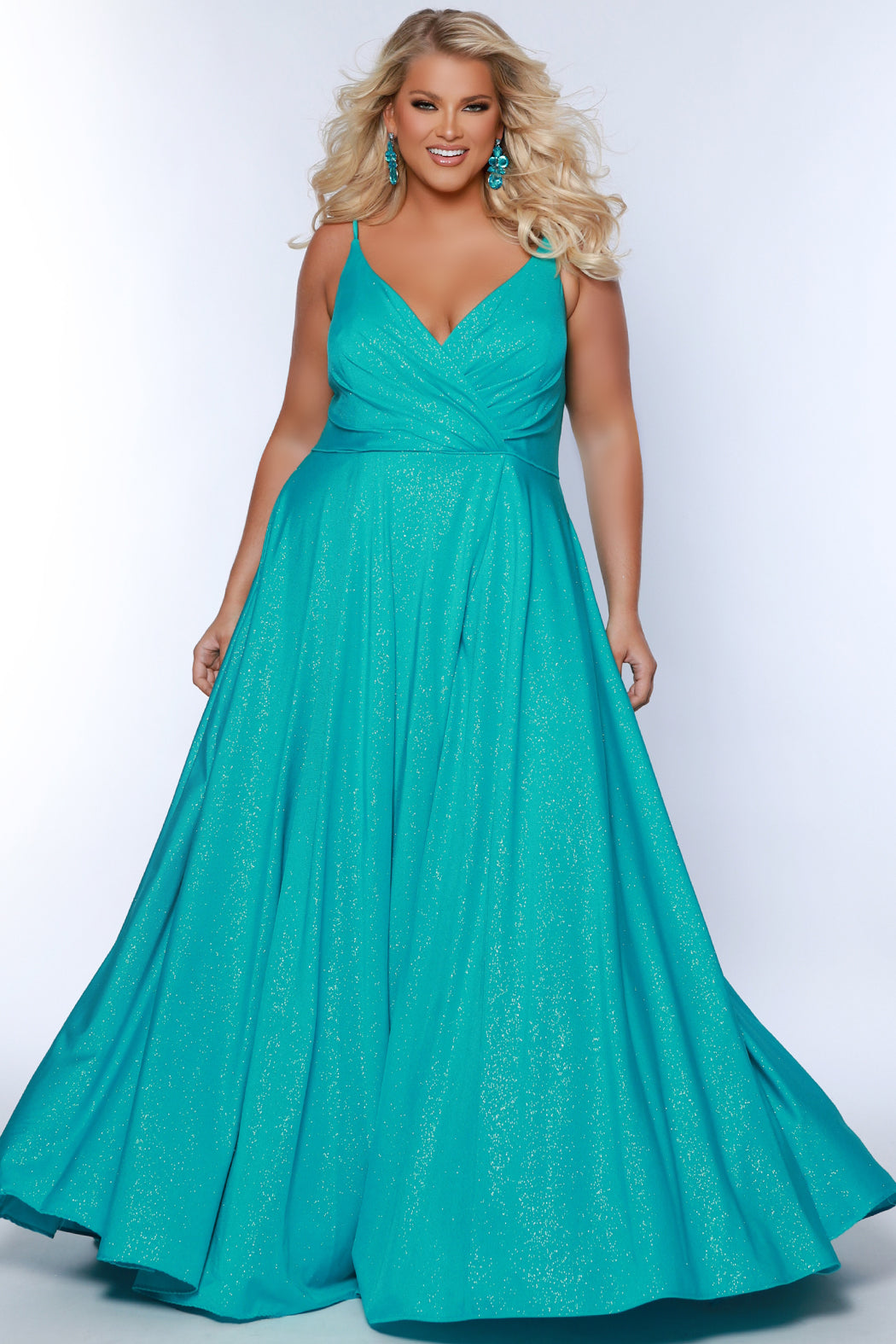 Sydney Closet SC7375 Prom Long A Line Formal Pocket Plus Size Dress