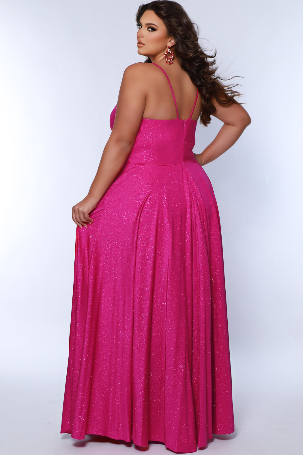 Sydney Closet SC7375 Prom Long A Line Formal Pocket Plus Size Dress