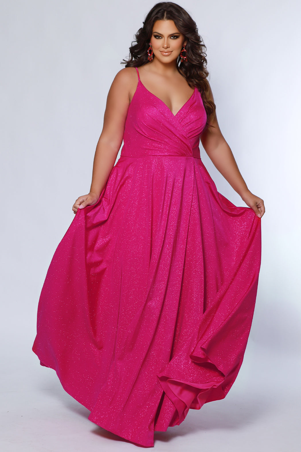 Sydney Closet SC7375 Prom Long A Line Formal Pocket Plus Size Dress