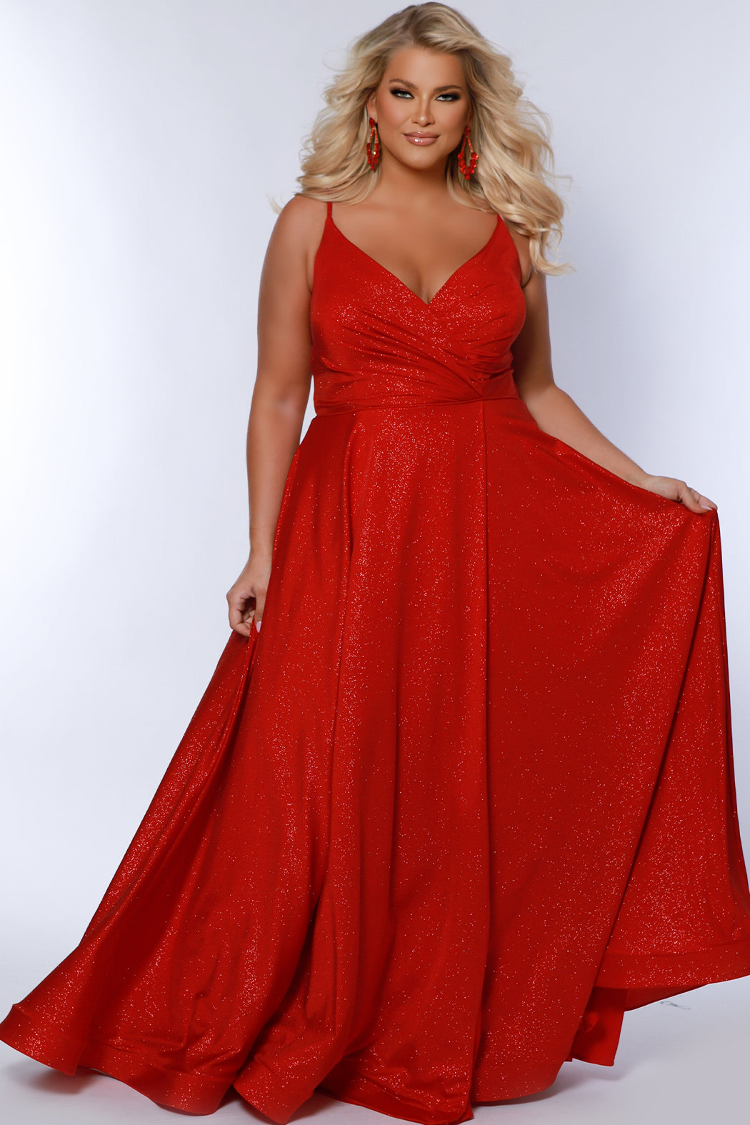 Sydney Closet SC7375 Prom Long A Line Formal Pocket Plus Size Dress