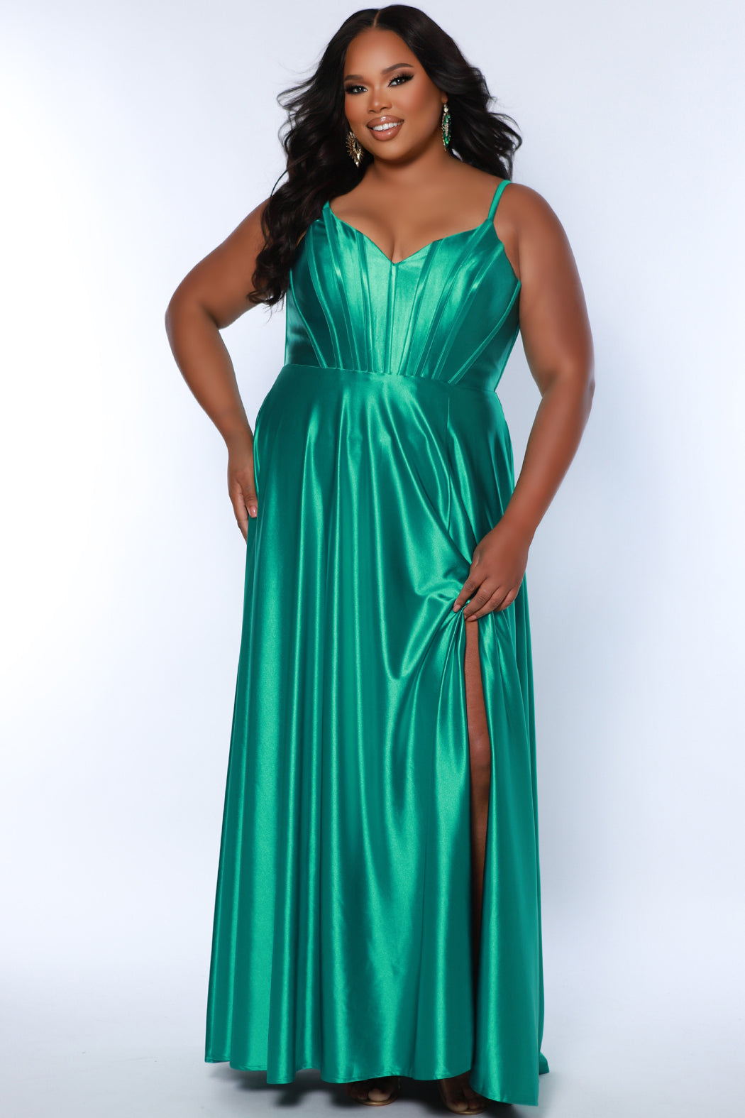 Sydney Closet SC7380 Plus Size A Line Corset Formal Prom Dress