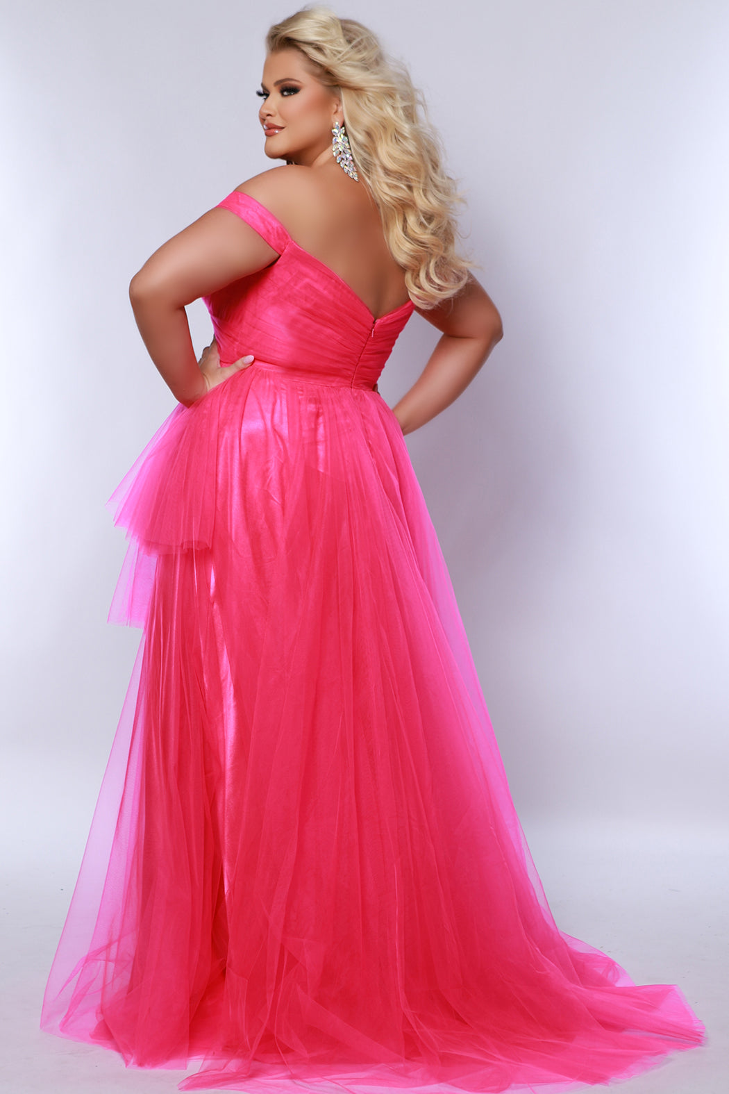 Sydney Closet SC7388 A Line High Low Plus Size Prom Dress