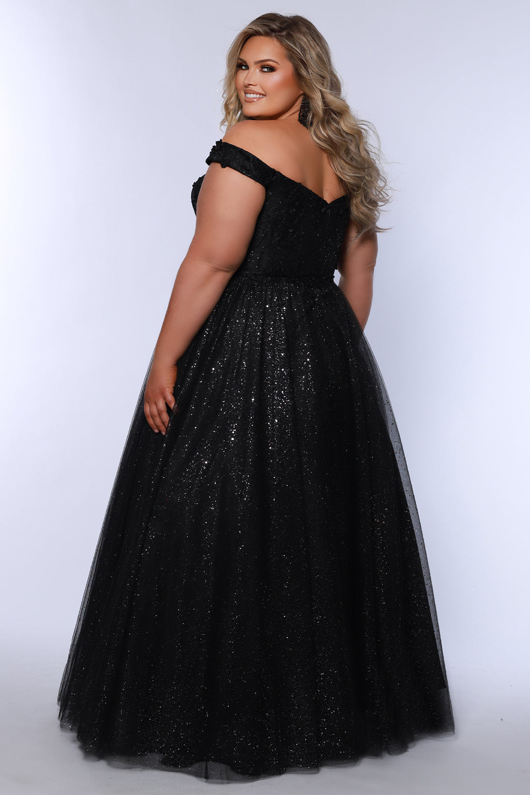 Sydneys Closet SC7428 Ball Gown Floral Formal Prom Plus Size Dress