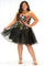 Plus Size Dresses Short Ball Gown Plus Size Homecoming Dress Black Floral