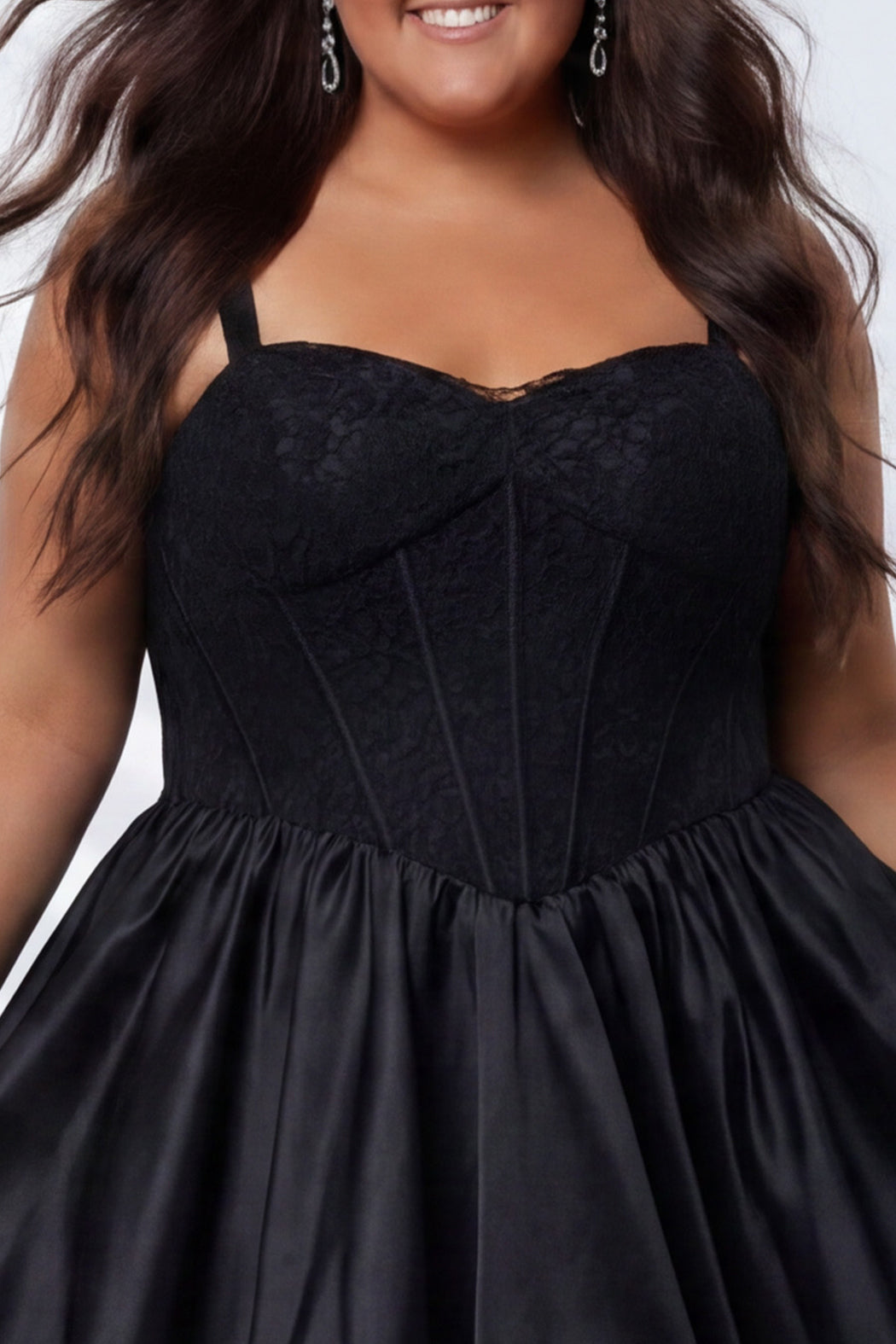 Black Sweetheart Short woven Cocktail Dress Bubble Hem Sydneys Closet SC8173