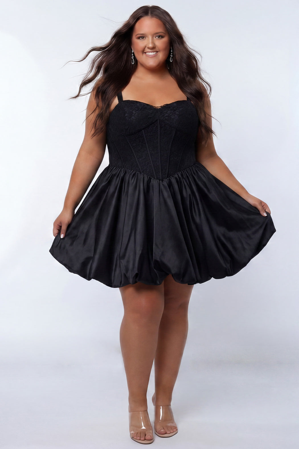 Sweetheart Short woven Cocktail Dress Bubble Hem Sydneys Closet SC8173 – The Dress Outlet