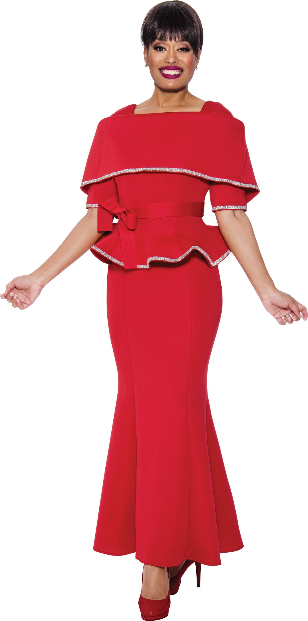 Plus Size Dresses Plus Size Mother of the Bride Peplum Long Dress Red
