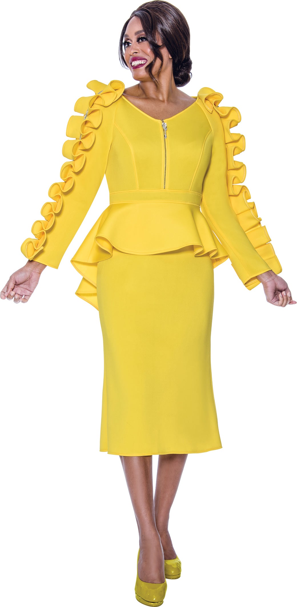 Divine Apparel SL1771 Mother of the Bride Formal Midi Dress