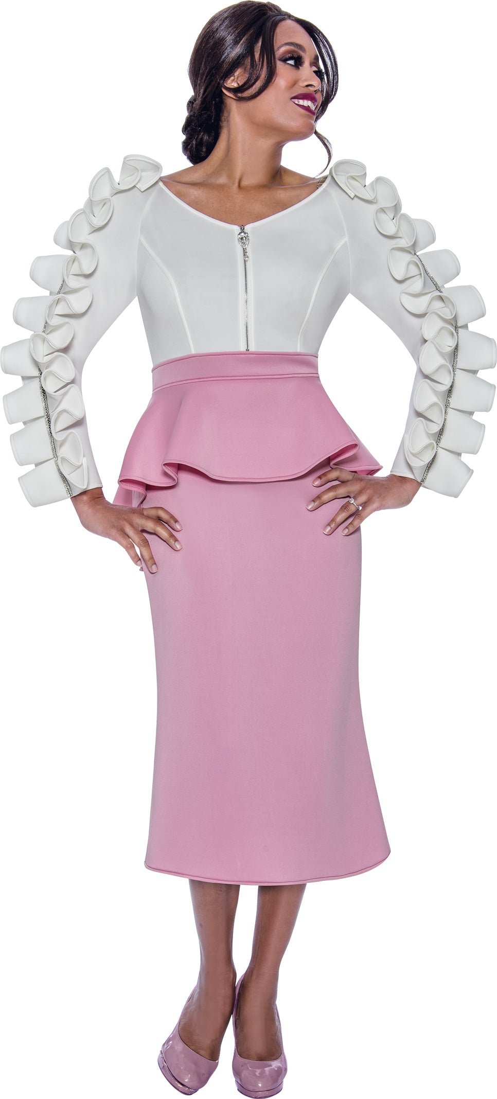 Divine Apparel SL1771 Mother of the Bride Formal Midi Dress