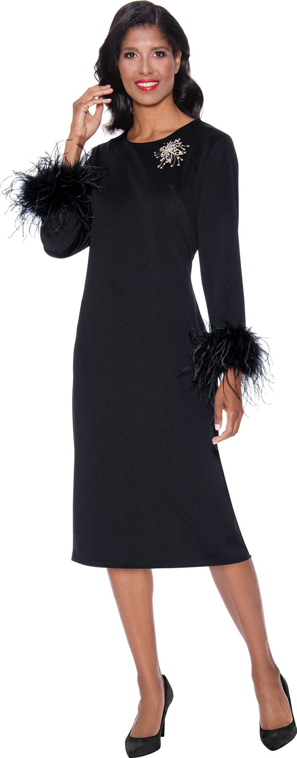 Black 18W Divine Apparel SL1871 Formal Long Sleeve Midi Dress Sale