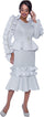 Plus Size Dresses Ruffle Plus Size Mother of the Bride Long Sleeve Dress White