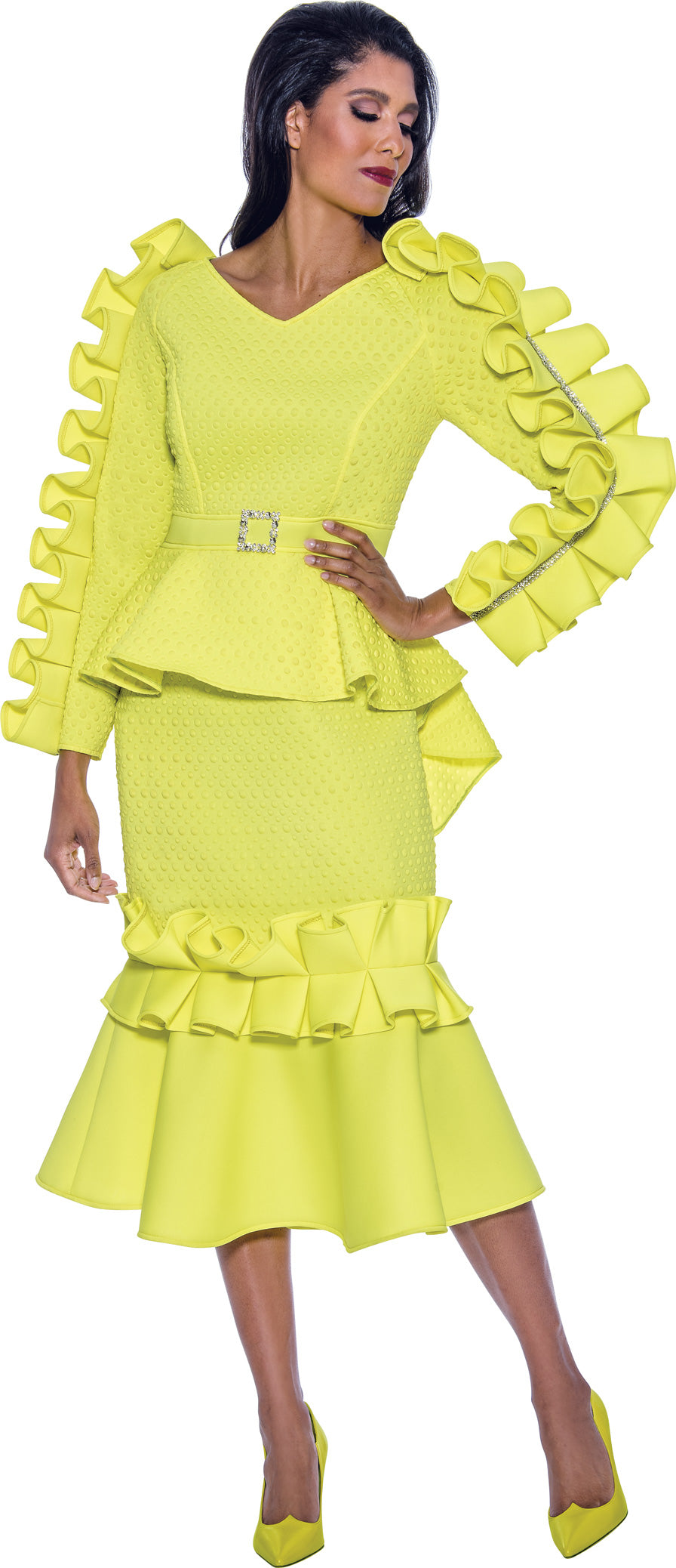 Divine Apparel SL1911W Plus Size Formal Mother of the Bride Long Sleeve Dress