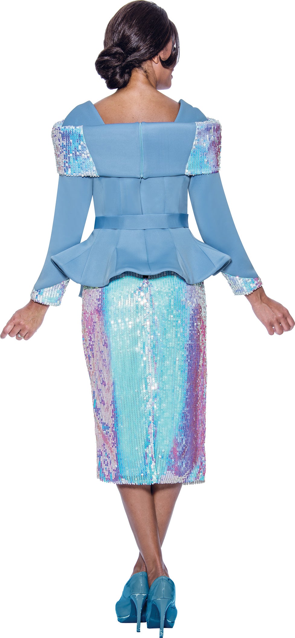 Divine Apparel SL1932 Mother of the Bride Sequin Midi Dress