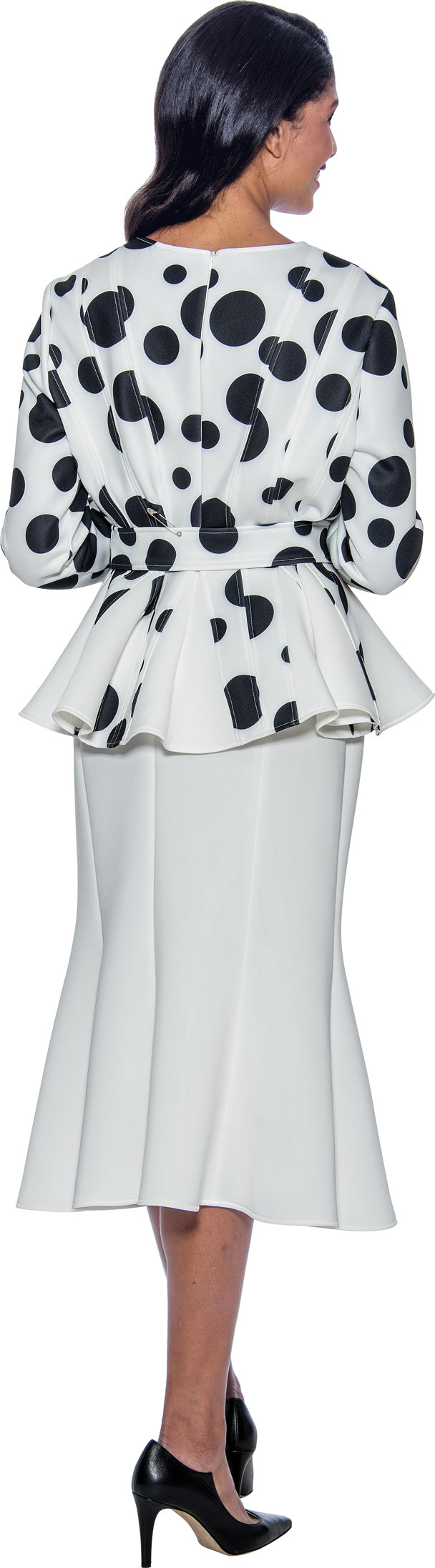 Mother of the Bride Dresses Long Sleeve Mother of the Bride Polka Dots Dress Black/White