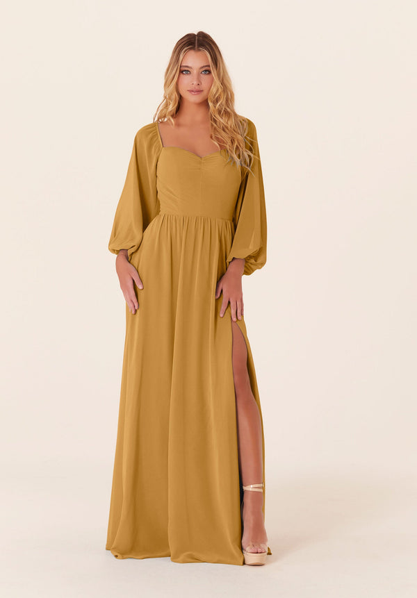MGNY Madeline Gardner New York 21830 A Line Long Sleeve Mother of the Bride Dress
