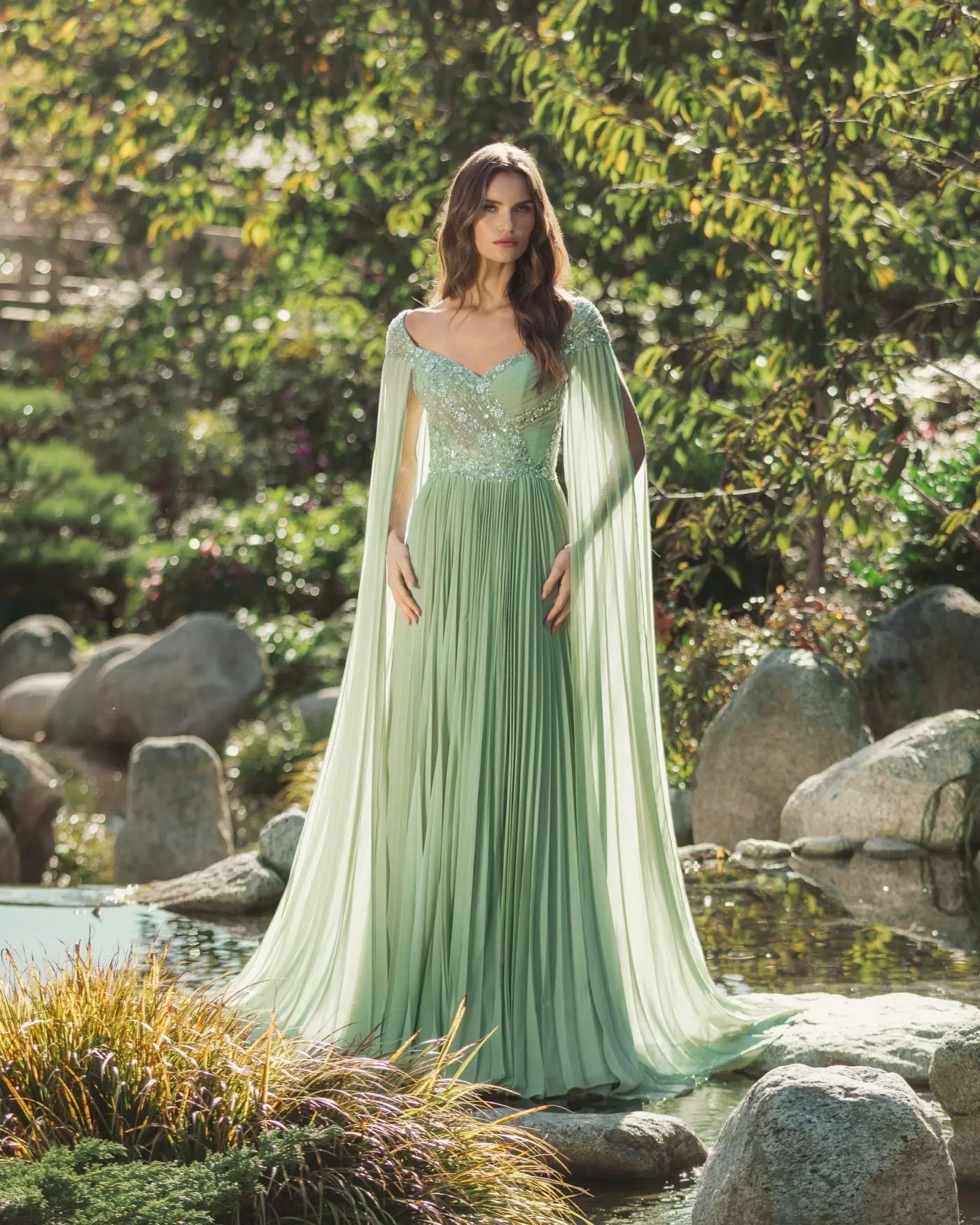 A Line Long Formal Dress Cape Sleeve Mac Duggal 37034 The Dress Outlet A Line Long Formal Dress Cape Sleeve Mac Duggal 37034 The Dress Outlet