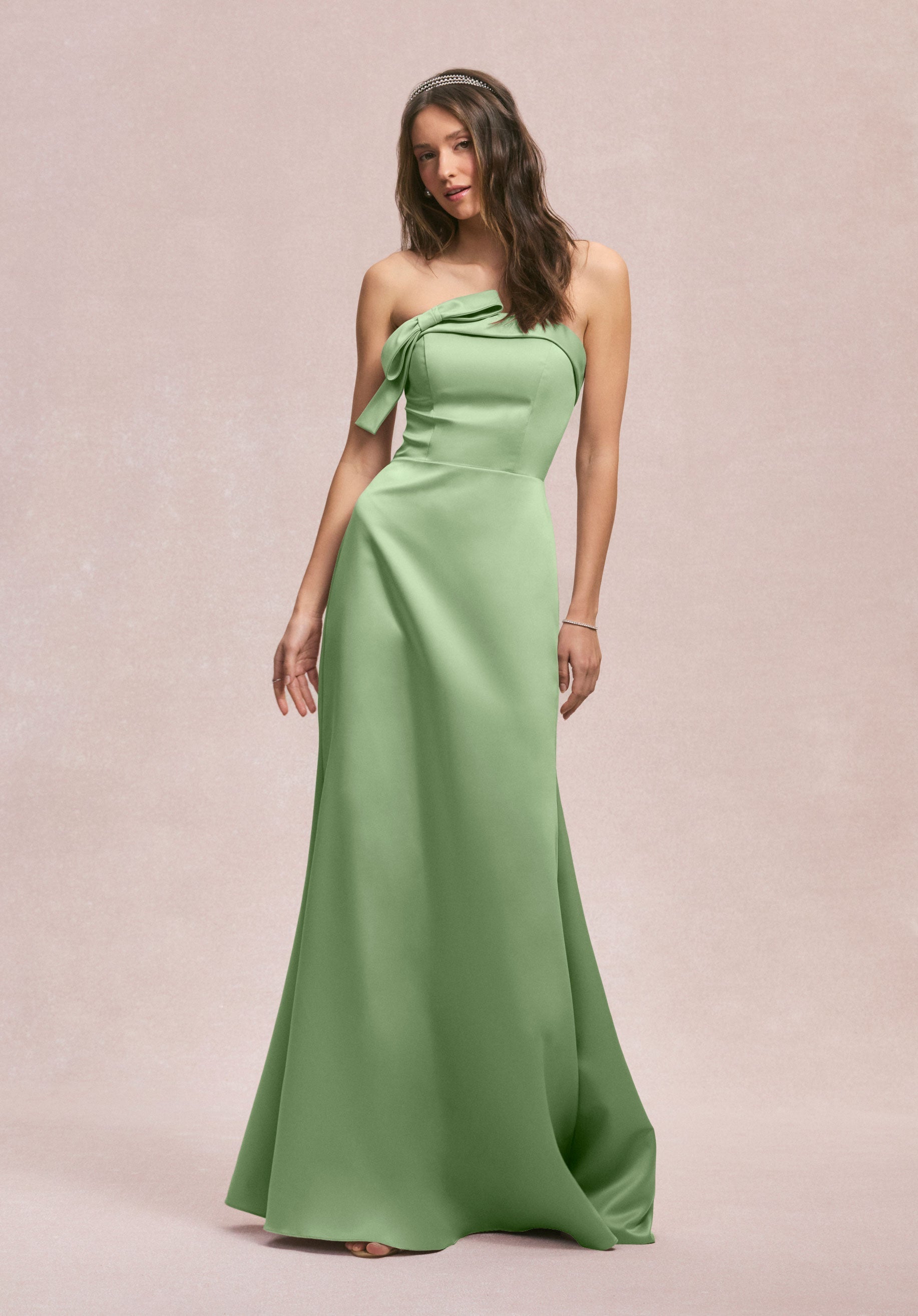 Formal Dresses Long Formal A Line Evening Dress Sage-Satin-31246-Fitted