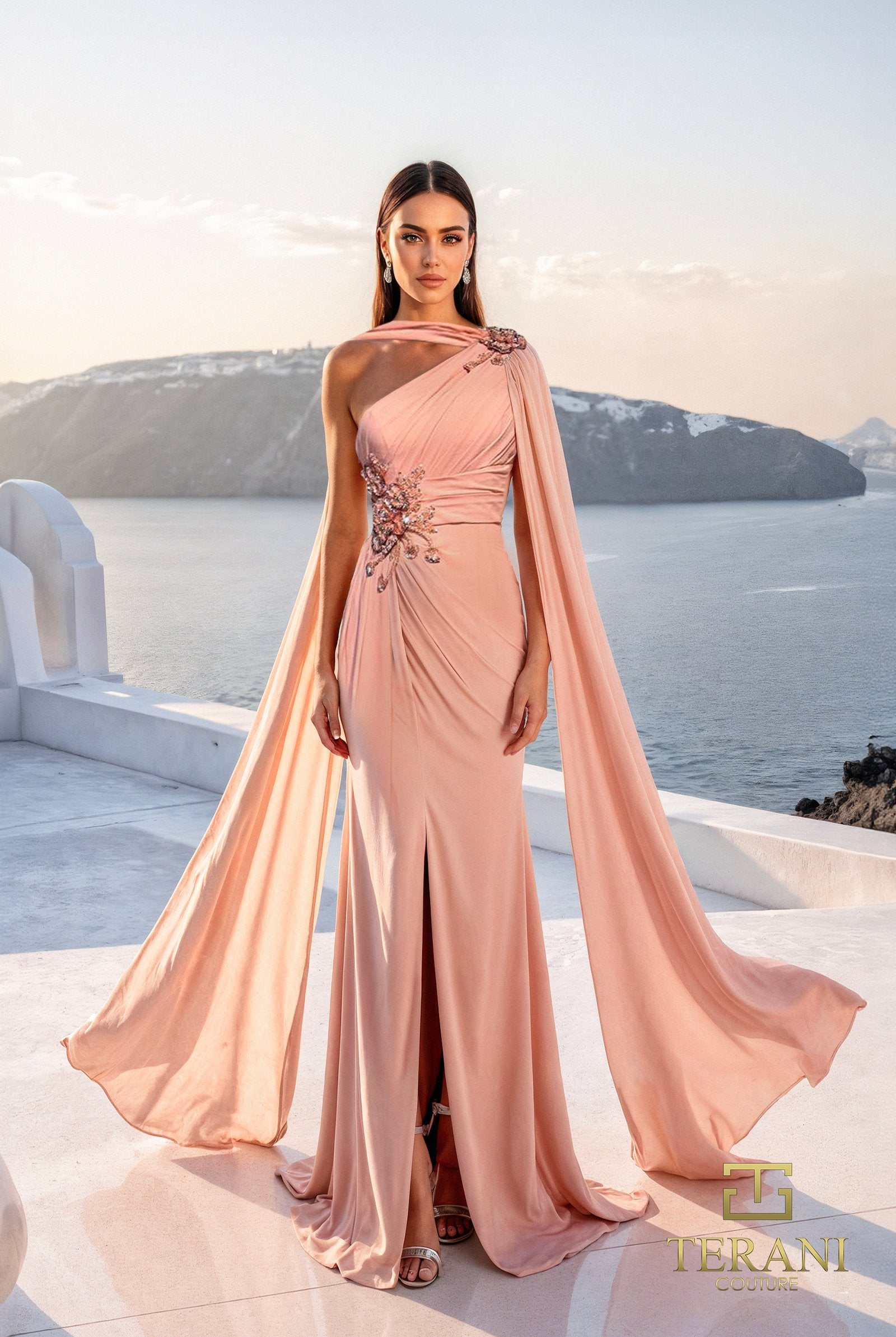 Terani Couture 261E6205 Long Beaded Evening Formal Dress