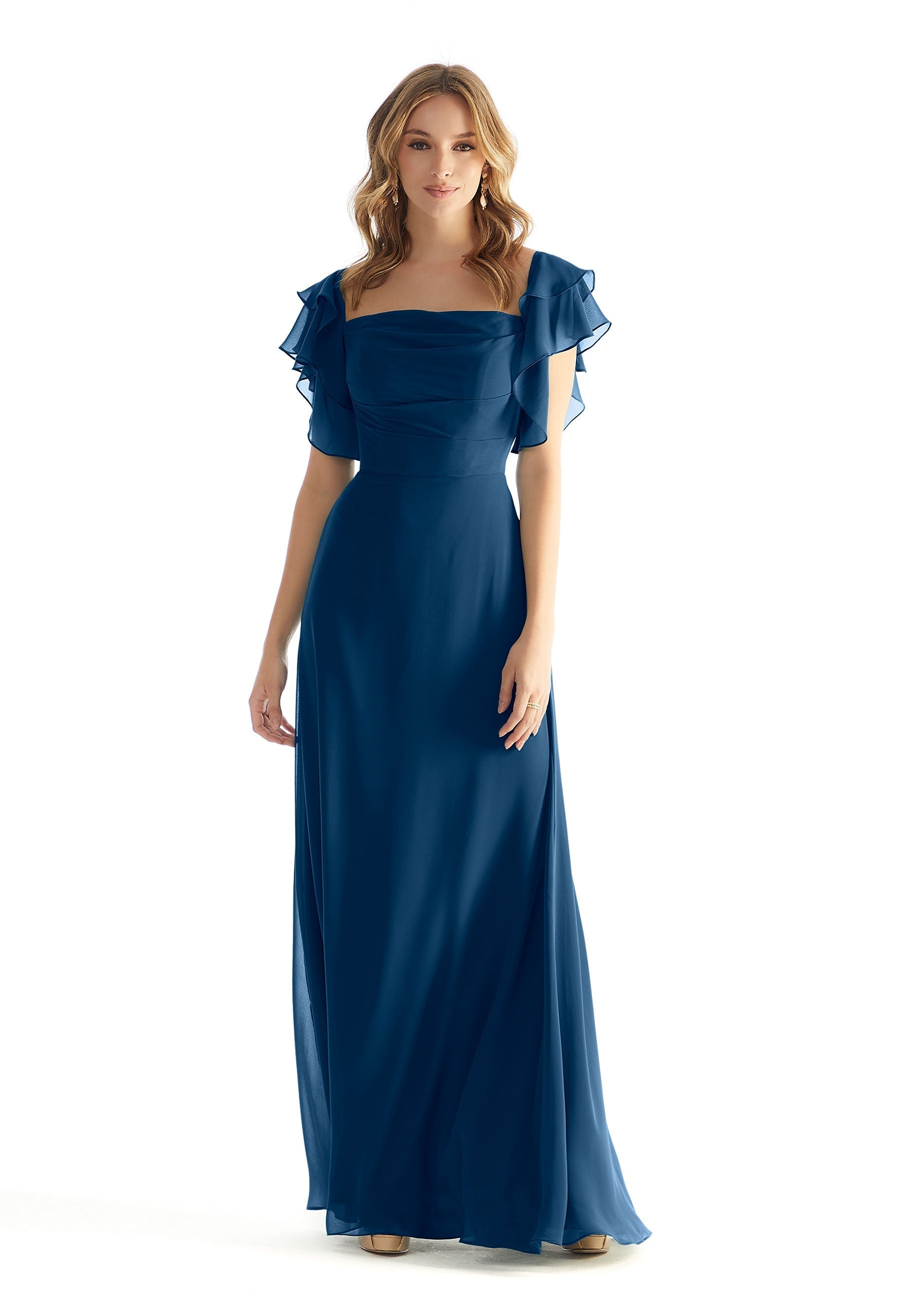 MGNY Madeline Gardner New York 31227 Formal A Line Ruffle Long Evening Dress